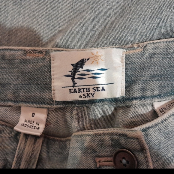 NWT- Earth Sea & Sky - Light blue (indigo) wide leg jean capris, Size 8 - Picture 7 of 7